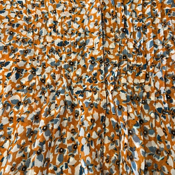 Fig & Flower Anthropologie Top Womens Small Floral Sheer‎ Boho Peasant Blouse - Picture 2 of 3